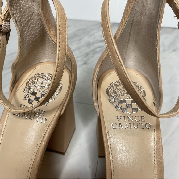 Vince Camuto Winderly Tan Leather Heeled Sandal 8.5 M - Picture 13 of 15